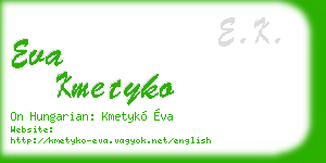eva kmetyko business card